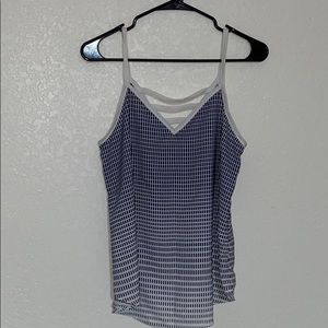 Blue and white tank